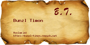 Bunzl Timon névjegykártya